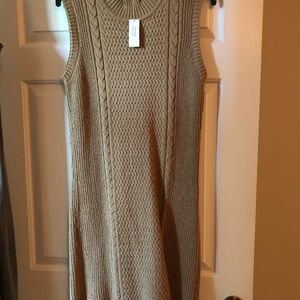 Banana Republic tan cable sweater dress